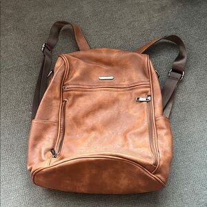 Elegant Tan Leather Backpack